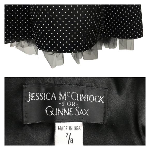 Vintage Gunne Sax Polka Dot Strapless Short Party Dress / Small * - Picture 4 of 4